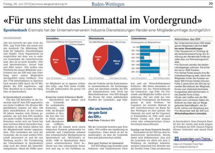 Für uns steht das Limmattal im Vordergrund